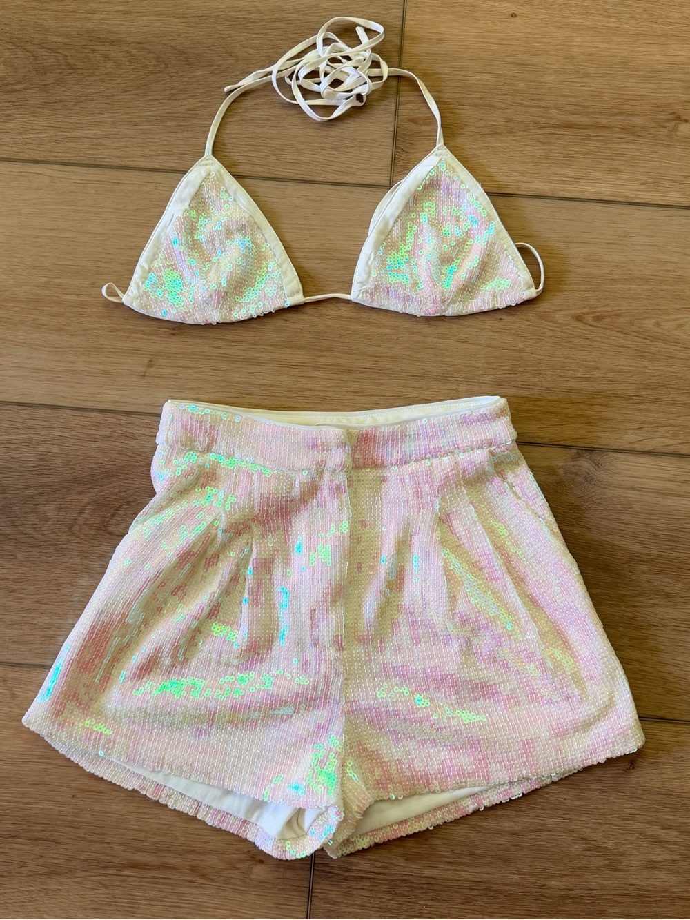 12th Tribe Pink Iridescent Sequin Set